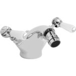 Bayswater White Mono Bidet Mixer with Lever & Hex Collar