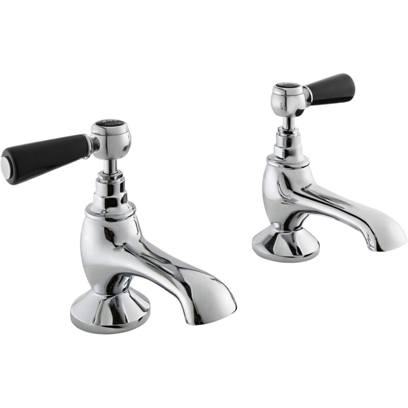 Bayswater Black Bath Taps with Lever & Hex Collar Bayswater Black Bath Taps with Lever & Hex Collar