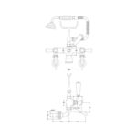 Bayswater Black Wall Bath Shower Mixer with Lever & Hex Collar