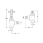 Bayswater Antique Brass Angled Thermostatic Radiator Valves