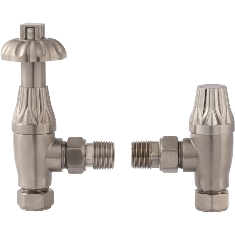 Bayswater Satin Nickel Angled Thermostatic Radiator Valves Bayswater Satin Nickel Angled Thermostatic Radiator Valves