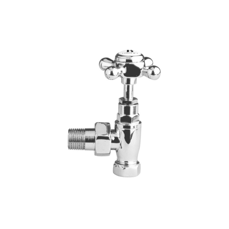 Bayswater Angled Crosshead Radiator Valve (Pair) White/Chrome Bayswater Angled Crosshead Radiator Valve (Pair) White/Chrome