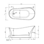BC Designs Bradwell 1550x750mm Freestanding Single Ended Slipper Bath