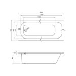BC Designs Modica 1600x700mm Single Ended Bath