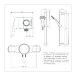 Bristan Acute Thermostatic Surface Mounted Shower Valve & Riser