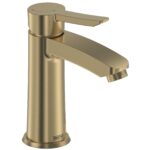 Bristan Apelo Eco Start Basin Mixer with Clicker Waste Brushed Brass