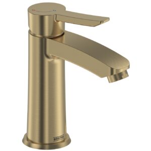 Bristan Apelo Eco Start Basin Mixer with Clicker Waste Brushed Brass
