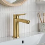 Bristan Apelo Eco Start Basin Mixer with Clicker Waste Brushed Brass