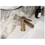 Bristan Apelo Eco Start Basin Mixer with Clicker Waste Brushed Brass