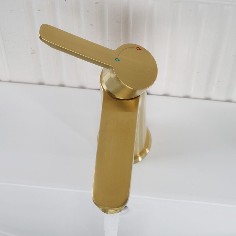 Bristan Apelo Eco Start Basin Mixer with Clicker Waste Brushed Brass