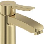 Bristan Apelo Eco Start Basin Mixer with Clicker Waste Brushed Brass