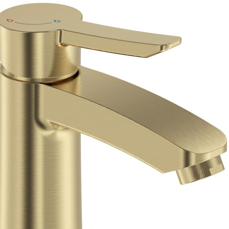 Bristan Apelo Eco Start Basin Mixer with Clicker Waste Brushed Brass