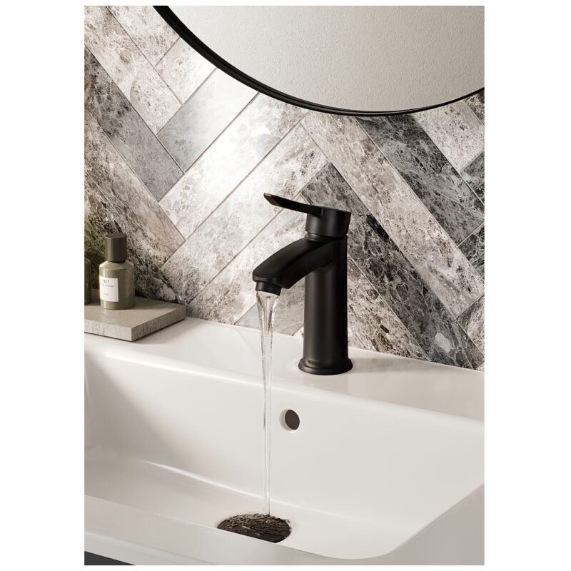 Bristan Apelo Eco Start Basin Mixer with Clicker Waste Black
