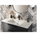 Bristan Apelo Eco Start Basin Mixer with Clicker Waste Black