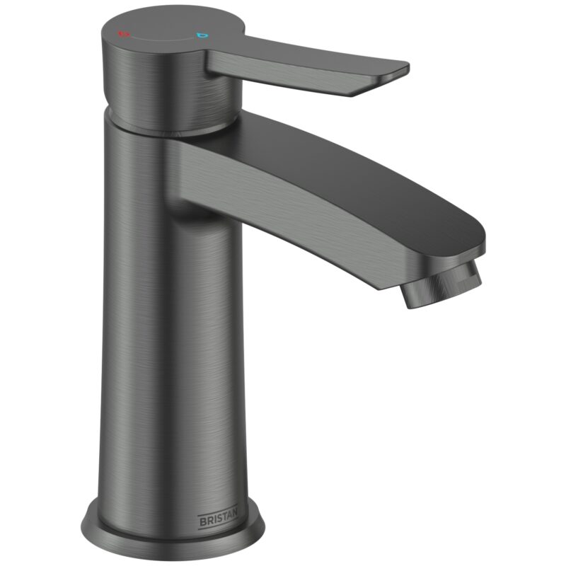 Bristan Apelo Eco Start Basin Mixer with Clicker Waste Gun Metal Grey Bristan Apelo Eco Start Basin Mixer with Clicker Waste Gun Metal Grey