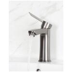 Bristan Apelo Eco Start Basin Mixer with Clicker Waste Gun Metal Grey