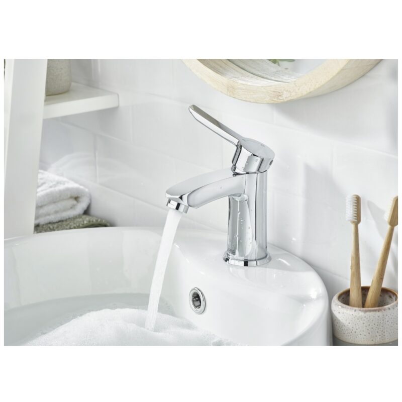 Bristan Apelo Eco Start Small Basin Mixer with Clicker Waste Chrome