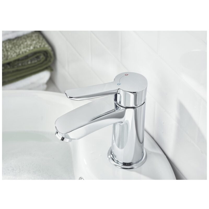 Bristan Apelo Eco Start Small Basin Mixer with Clicker Waste Chrome