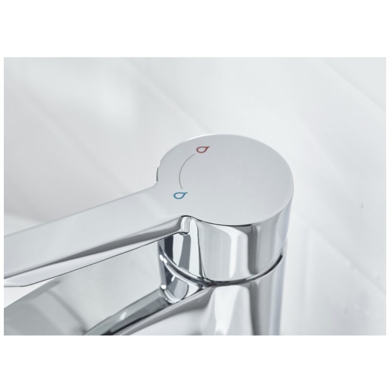 Bristan Apelo Eco Start Small Basin Mixer with Clicker Waste Chrome