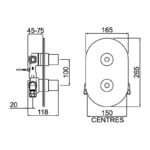 Bristan Artisan Recessed Thermostatic Shower Valve with Diverter