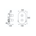 Bristan Artisan Recessed Thermostatic Dual Control Shower Valve