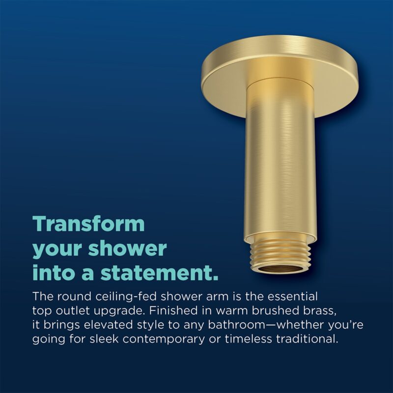 Bristan Ceiling Fed Round Shower Arm 75mm Brushed Brass