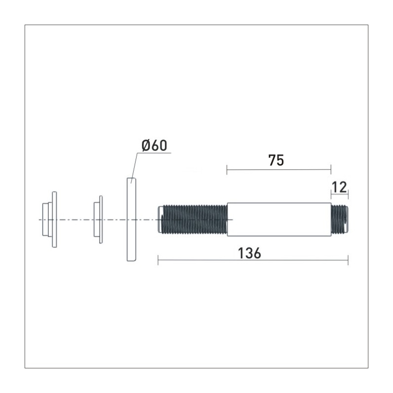 Bristan Ceiling Fed Round Shower Arm 75mm Brushed Brass