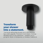 Bristan Ceiling Fed Round Shower Arm Black