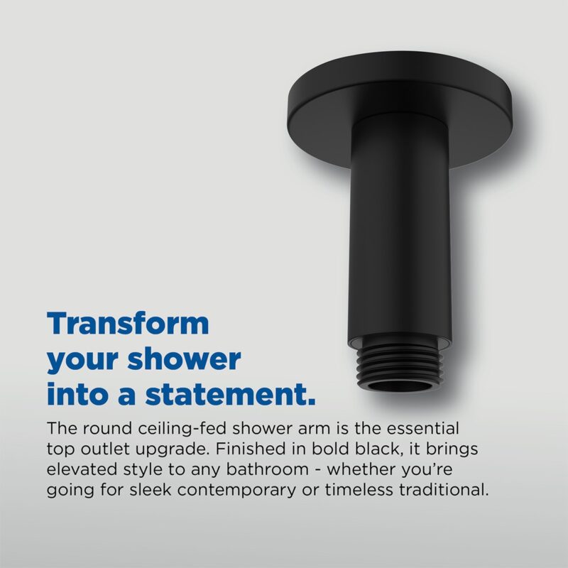 Bristan Ceiling Fed Round Shower Arm Black