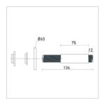 Bristan Ceiling Fed Round Shower Arm Black