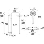 Bristan Buzz 2 Adjustable Rigid Riser Diverter Bar Shower
