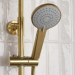 Bristan Buzz Thermostatic Bar Shower with Rigid Riser Brushed Brass