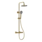 Bristan Buzz Thermostatic Bar Shower with Rigid Riser Brushed Brass