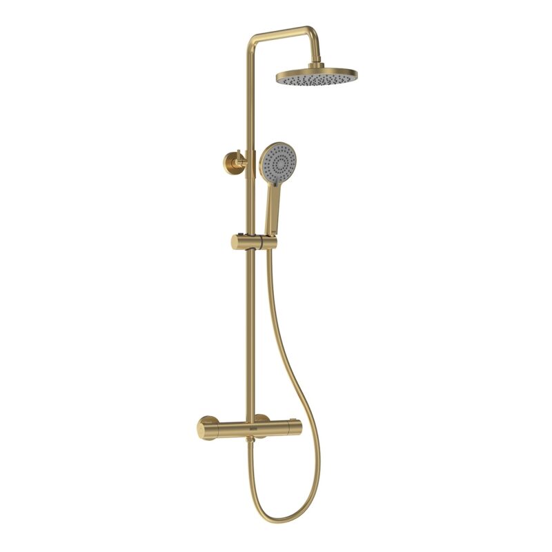 Bristan Buzz Thermostatic Bar Shower with Rigid Riser Brushed Brass Bristan Buzz Thermostatic Bar Shower with Rigid Riser Brushed Brass