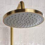 Bristan Buzz Thermostatic Bar Shower with Rigid Riser Brushed Brass