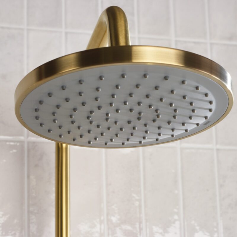 Bristan Buzz Thermostatic Bar Shower with Rigid Riser Brushed Brass