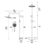 Bristan Buzz Thermostatic Bar Shower with Rigid Riser Brushed Brass