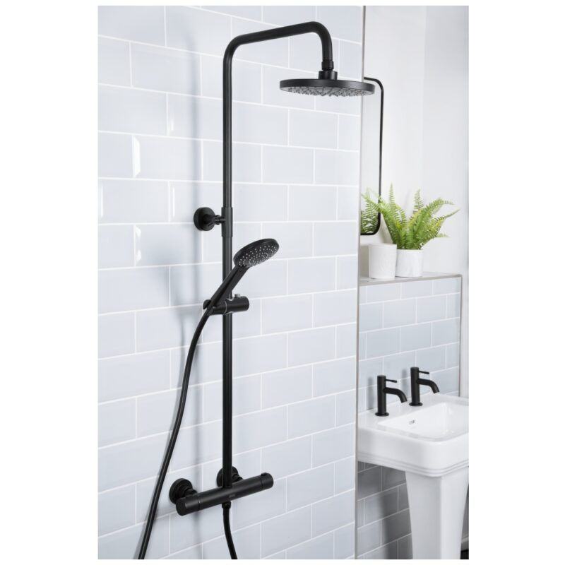 Bristan Buzz Bar Shower with Rigid Riser & Handset Black