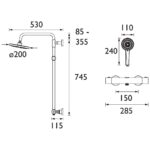 Bristan Buzz Bar Shower with Rigid Riser & Handset Black
