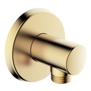 Bristan Contemporary Round Brushed Brass Shower Wall Outlet