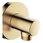 Bristan Contemporary Round Brushed Brass Shower Wall Outlet