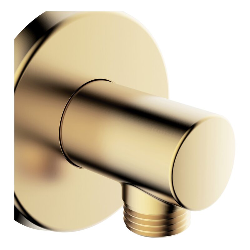 Bristan Contemporary Round Brushed Brass Shower Wall Outlet