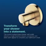 Bristan Contemporary Round Brushed Brass Shower Wall Outlet