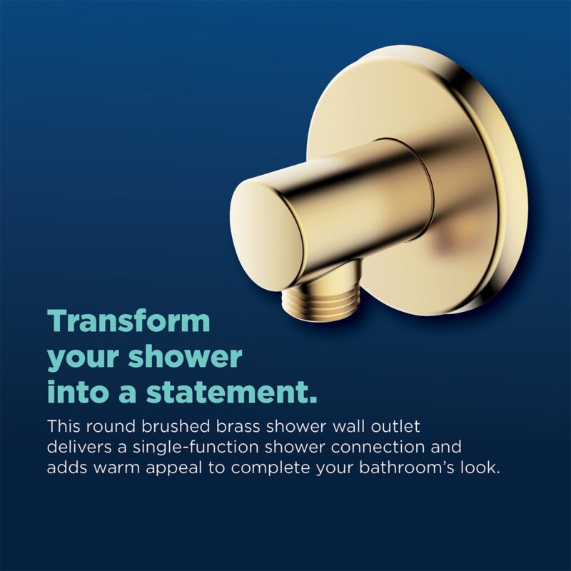 Bristan Contemporary Round Brushed Brass Shower Wall Outlet