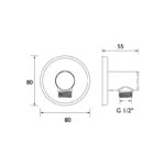 Bristan Contemporary Round Brushed Brass Shower Wall Outlet