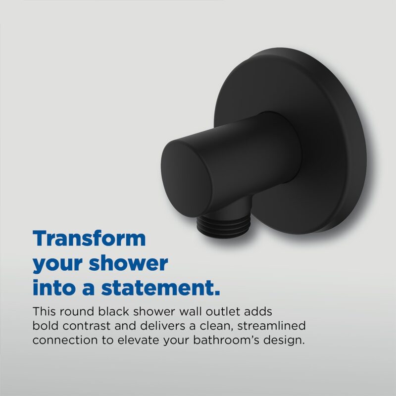 Bristan Contemporary Round Black Shower Wall Outlet