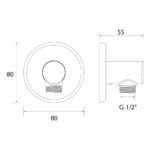 Bristan Contemporary Round Black Shower Wall Outlet