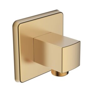 Bristan Contemporary Brushed Brass Square Shower Wall Outlet
