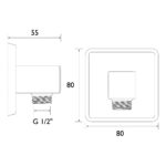 Bristan Contemporary Black Square Shower Wall Outlet