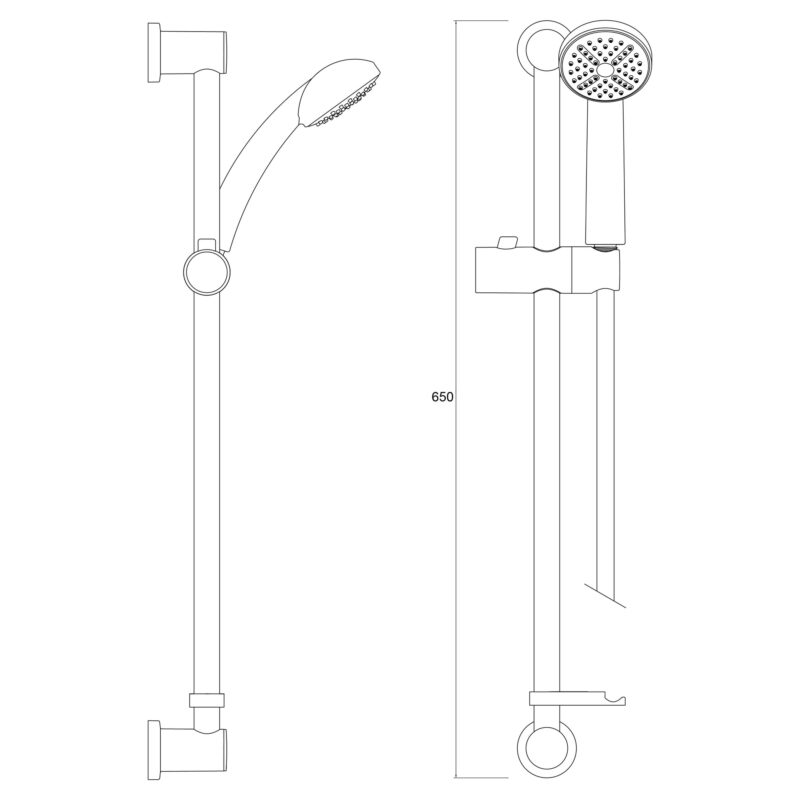 Bristan Shower Kit with Single Function Small Handset